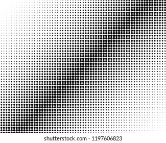 Abstract monochrome halftone pattern. Futuristic panel. Grunge dotted backdrop with circles, dots, point. Design element for web banners, posters, cards, wallpapers, sites. Black and white color