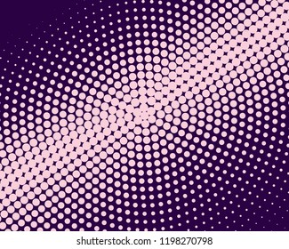 Abstract monochrome halftone pattern. Futuristic panel. Grunge dotted backdrop with circles, dots, point. Design element for web banners, posters, cards, wallpapers, sites. Pink and violet color