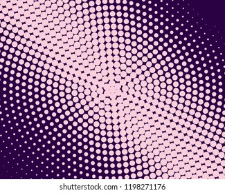 Abstract monochrome halftone pattern. Futuristic panel. Grunge dotted backdrop with circles, dots, point. Design element for web banners, posters, cards, wallpapers, sites. Pink and violet color
