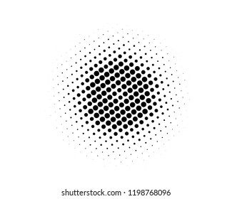 Abstract monochrome halftone pattern. Futuristic panel. Grunge dotted backdrop with circles, dots, point. Design element for web banners, posters, cards, wallpapers, sites. Black and white color