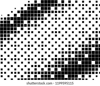 Abstract monochrome halftone pattern. Futuristic panel. Gunge dotted backdrop with circles, dots, point. Design element for web banners, posters, cards, wallpapers, sites. Black and white color 