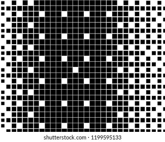 Abstract monochrome halftone pattern. Futuristic panel. Gunge dotted backdrop with circles, dots, point. Design element for web banners, posters, cards, wallpapers, sites. Black and white color 