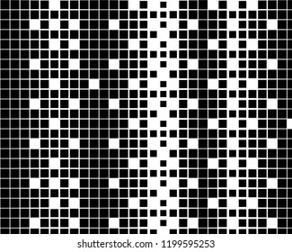 Abstract monochrome halftone pattern. Futuristic panel. Gunge dotted backdrop with circles, dots, point. Design element for web banners, posters, cards, wallpapers, sites. Black and white color 