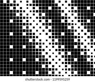 Abstract monochrome halftone pattern. Futuristic panel. Gunge dotted backdrop with circles, dots, point. Design element for web banners, posters, cards, wallpapers, sites. Black and white color 