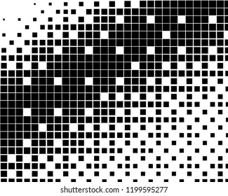 Abstract monochrome halftone pattern. Futuristic panel. Gunge dotted backdrop with circles, dots, point. Design element for web banners, posters, cards, wallpapers, sites. Black and white color 