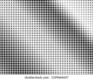 Abstract monochrome halftone pattern. Futuristic panel. Grunge dotted backdrop with circles, dots, point. Design element for web banners, posters, cards, wallpapers, sites. Black and white color
