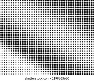 Abstract monochrome halftone pattern. Futuristic panel. Grunge dotted backdrop with circles, dots, point. Design element for web banners, posters, cards, wallpapers, sites. Black and white color