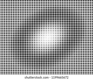 Abstract monochrome halftone pattern. Futuristic panel. Grunge dotted backdrop with circles, dots, point. Design element for web banners, posters, cards, wallpapers, sites. Black and white color