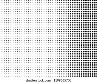 Abstract monochrome halftone pattern. Futuristic panel. Grunge dotted backdrop with circles, dots, point. Design element for web banners, posters, cards, wallpapers, sites. Black and white color