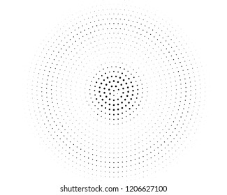 Abstract monochrome halftone pattern. Futuristic panel. Grunge dotted backdrop with circles, dots, point. Design element for web banners, posters, cards, wallpapers, sites. Black and white color