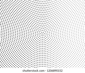Abstract monochrome halftone pattern. Futuristic panel. Grunge dotted backdrop with circles, dots, point. Design element for web banners, posters, cards, wallpapers, sites. Black and white color