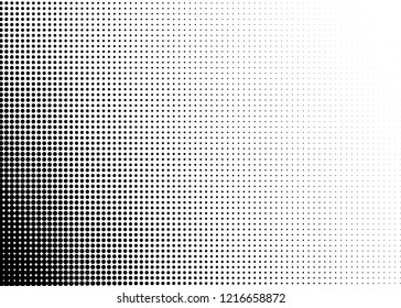 Abstract monochrome halftone pattern. Futuristic panel. Grunge dotted backdrop with circles, dots, point. Design element for web banners, posters, cards, wallpapers, sites. Black and white color
