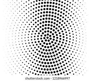Abstract monochrome halftone pattern. Futuristic panel. Grunge dotted backdrop with circles, dots, point. Design element for web banners, posters, cards, wallpapers, sites. Black and white color