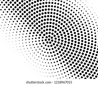 Abstract monochrome halftone pattern. Futuristic panel. Grunge dotted backdrop with circles, dots, point. Design element for web banners, posters, cards, wallpapers, sites. Black and white color
