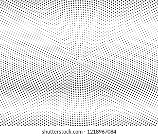 Abstract monochrome halftone pattern. Futuristic panel. Grunge dotted backdrop with circles, dots, point. Design element for web banners, posters, cards, wallpapers, sites. Black and white color
