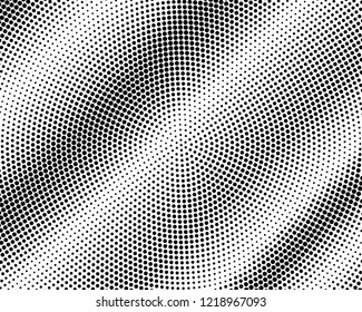 Abstract monochrome halftone pattern. Futuristic panel. Grunge dotted backdrop with circles, dots, point. Design element for web banners, posters, cards, wallpapers, sites. Black and white color
