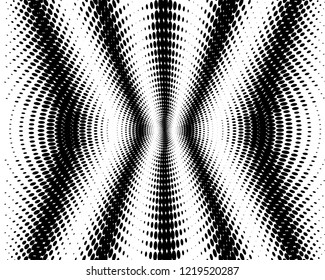 Abstract monochrome halftone pattern. Futuristic panel. Grunge dotted backdrop with circles, dots, point. Design element for web banners, posters, cards, wallpapers, sites. Black and white color