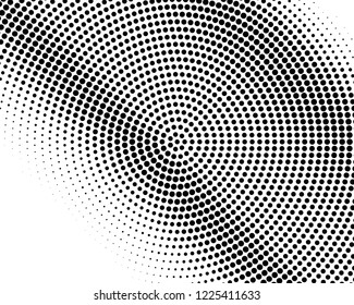 Abstract monochrome halftone pattern. Futuristic panel. Grunge dotted backdrop with circles, dots, point. Design element for web banners, posters, cards, wallpapers, sites. Black and white color