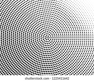 Abstract monochrome halftone pattern. Futuristic panel. Grunge dotted backdrop with circles, dots, point. Design element for web banners, posters, cards, wallpapers, sites. Black and white color