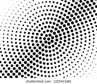 Abstract monochrome halftone pattern. Futuristic panel. Grunge dotted backdrop with circles, dots, point. Design element for web banners, posters, cards, wallpapers, sites. Black and white color