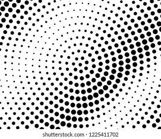 Abstract monochrome halftone pattern. Futuristic panel. Grunge dotted backdrop with circles, dots, point. Design element for web banners, posters, cards, wallpapers, sites. Black and white color