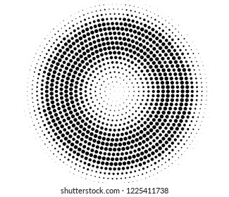 Abstract monochrome halftone pattern. Futuristic panel. Grunge dotted backdrop with circles, dots, point. Design element for web banners, posters, cards, wallpapers, sites. Black and white color