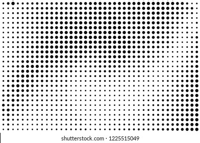 Abstract monochrome halftone pattern. Futuristic panel. Grunge dotted backdrop with circles, dots, point. Design element for web banners, posters, cards, wallpapers, sites. Black and white color