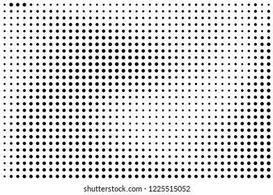 Abstract monochrome halftone pattern. Futuristic panel. Grunge dotted backdrop with circles, dots, point. Design element for web banners, posters, cards, wallpapers, sites. Black and white color