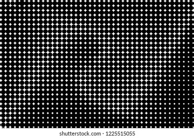 Abstract monochrome halftone pattern. Futuristic panel. Grunge dotted backdrop with circles, dots, point. Design element for web banners, posters, cards, wallpapers, sites. Black and white color
