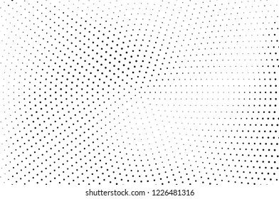 Abstract monochrome halftone pattern. Futuristic panel. Grunge dotted backdrop with circles, dots, point. Design element for web banners, posters, cards, wallpapers, sites. Black and white color