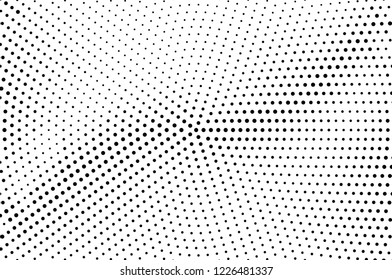 Abstract monochrome halftone pattern. Futuristic panel. Grunge dotted backdrop with circles, dots, point. Design element for web banners, posters, cards, wallpapers, sites. Black and white color