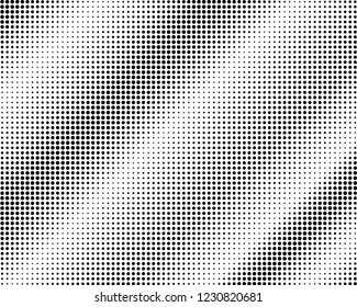 Abstract monochrome halftone pattern. Futuristic panel. Grunge dotted backdrop with circles, dots, point. Design element for web banners, posters, cards, wallpapers, sites. Black and white color