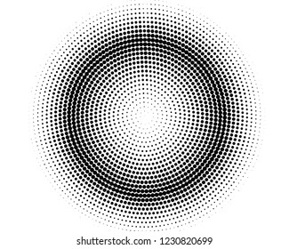 Abstract monochrome halftone pattern. Futuristic panel. Grunge dotted backdrop with circles, dots, point. Design element for web banners, posters, cards, wallpapers, sites. Black and white color