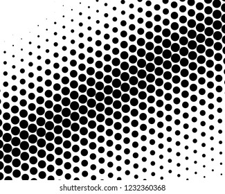 Abstract monochrome halftone pattern. Futuristic panel. Grunge dotted backdrop with circles, dots, point. Design element for web banners, posters, cards, wallpapers, sites. Black and white color