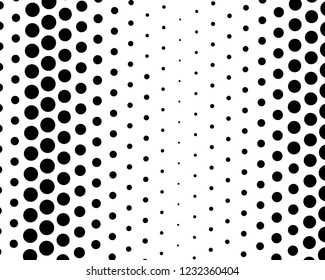 Abstract monochrome halftone pattern. Futuristic panel. Grunge dotted backdrop with circles, dots, point. Design element for web banners, posters, cards, wallpapers, sites. Black and white color