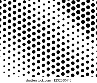 Abstract monochrome halftone pattern. Futuristic panel. Grunge dotted backdrop with circles, dots, point. Design element for web banners, posters, cards, wallpapers, sites. Black and white color