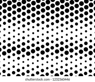 Abstract monochrome halftone pattern. Futuristic panel. Grunge dotted backdrop with circles, dots, point. Design element for web banners, posters, cards, wallpapers, sites. Black and white color