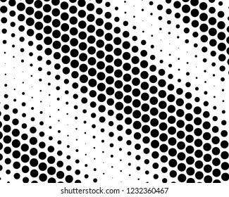 Abstract monochrome halftone pattern. Futuristic panel. Grunge dotted backdrop with circles, dots, point. Design element for web banners, posters, cards, wallpapers, sites. Black and white color