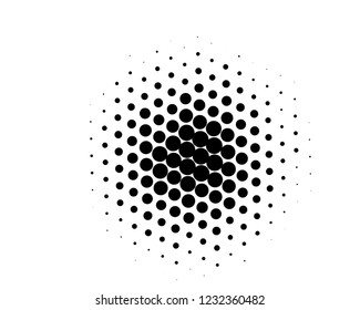 Abstract monochrome halftone pattern. Futuristic panel. Grunge dotted backdrop with circles, dots, point. Design element for web banners, posters, cards, wallpapers, sites. Black and white color