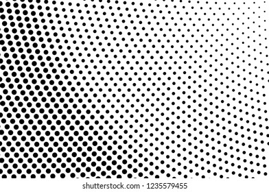 Abstract monochrome halftone pattern. Futuristic panel. Grunge dotted backdrop with circles, dots, point. Design element for web banners, posters, cards, wallpapers, sites. Black and white color