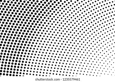 Abstract monochrome halftone pattern. Futuristic panel. Grunge dotted backdrop with circles, dots, point. Design element for web banners, posters, cards, wallpapers, sites. Black and white color