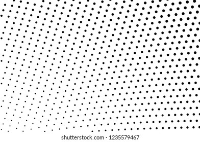 Abstract monochrome halftone pattern. Futuristic panel. Grunge dotted backdrop with circles, dots, point. Design element for web banners, posters, cards, wallpapers, sites. Black and white color