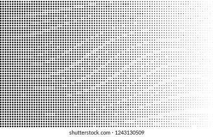 Abstract monochrome halftone pattern. Futuristic panel. Grunge dotted backdrop with circles, dots, point. Design element for web banners, posters, cards, wallpapers, sites. Black and white color