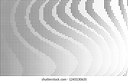 Abstract monochrome halftone pattern. Futuristic panel. Grunge dotted backdrop with circles, dots, point. Design element for web banners, posters, cards, wallpapers, sites. Black and white color