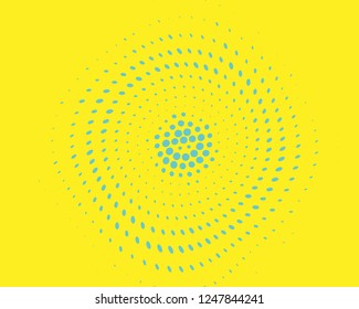 Abstract monochrome halftone pattern. Futuristic panel. Grunge dotted backdrop with circles, dots, point. Design element for web banners, posters, cards, wallpapers, sites. Blue-yellow color