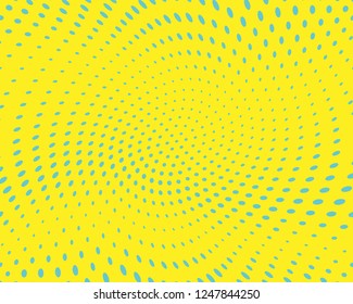 Abstract monochrome halftone pattern. Futuristic panel. Grunge dotted backdrop with circles, dots, point. Design element for web banners, posters, cards, wallpapers, sites. Blue-yellow color