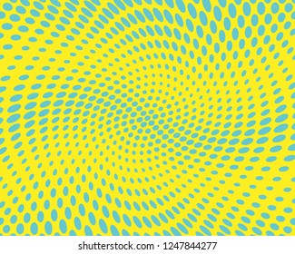 Abstract monochrome halftone pattern. Futuristic panel. Grunge dotted backdrop with circles, dots, point. Design element for web banners, posters, cards, wallpapers, sites. Blue-yellow color