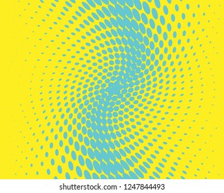 Abstract monochrome halftone pattern. Futuristic panel. Grunge dotted backdrop with circles, dots, point. Design element for web banners, posters, cards, wallpapers, sites. Blue-yellow color