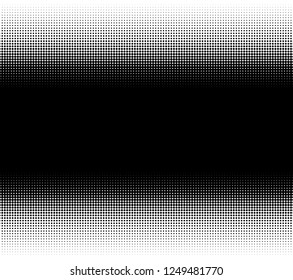 Abstract monochrome halftone pattern. Futuristic panel. Grunge dotted backdrop with circles, dots, point. Design element for web banners, posters, cards, wallpapers, sites. Black and white color