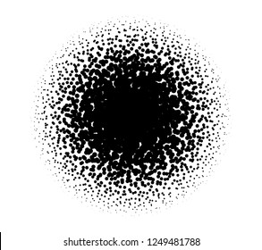 Abstract monochrome halftone pattern. Futuristic panel. Grunge dotted backdrop with circles, dots, point. Design element for web banners, posters, cards, wallpapers, sites. Black and white color